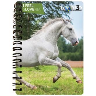 3D notebook A6 50L - Lipicanec I Feel Slovenia