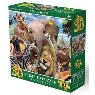 Sestavljanka 3D - Afrika Selfie 63 kos 31x23cm