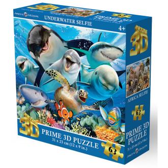 Sestavljanka 3D - Podvodno življenje selfi 63 kos 31x23cm